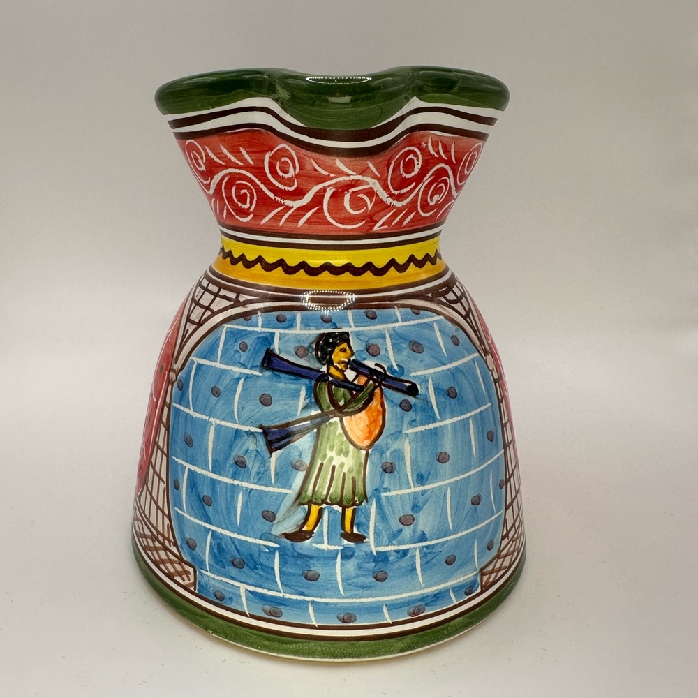 Vintage Ceramic Spanish Toledo Espana Pottery Jar Pitcher 5.5” Tall